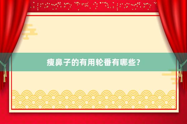 瘦鼻子的有用轮番有哪些？