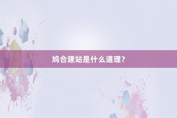 鸠合建站是什么道理？